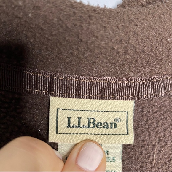 LL bean fleece brown pullover size large - Picture 3 of 5